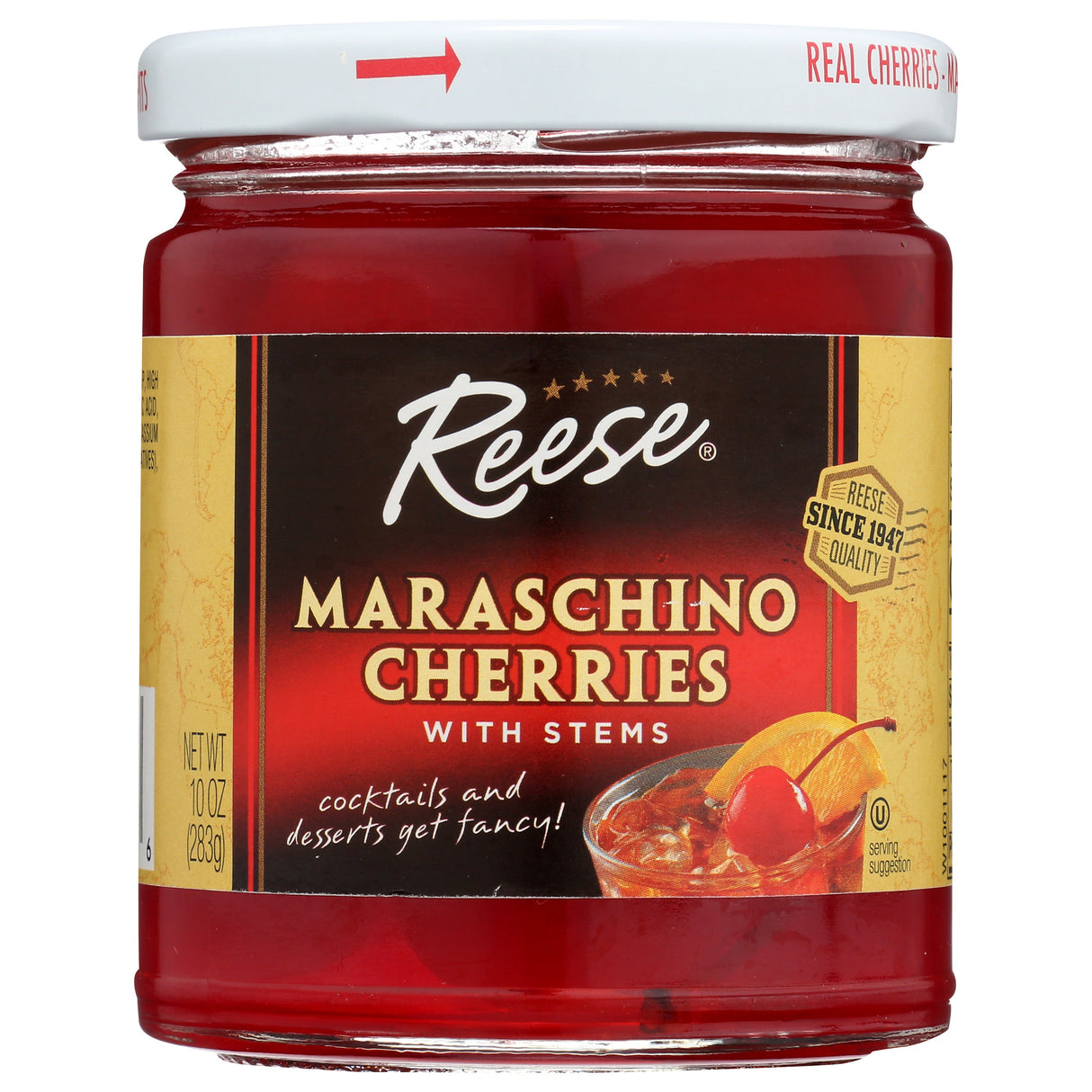 Cherries, Red Maraschino, with Stems,12 - 10 OUNCE