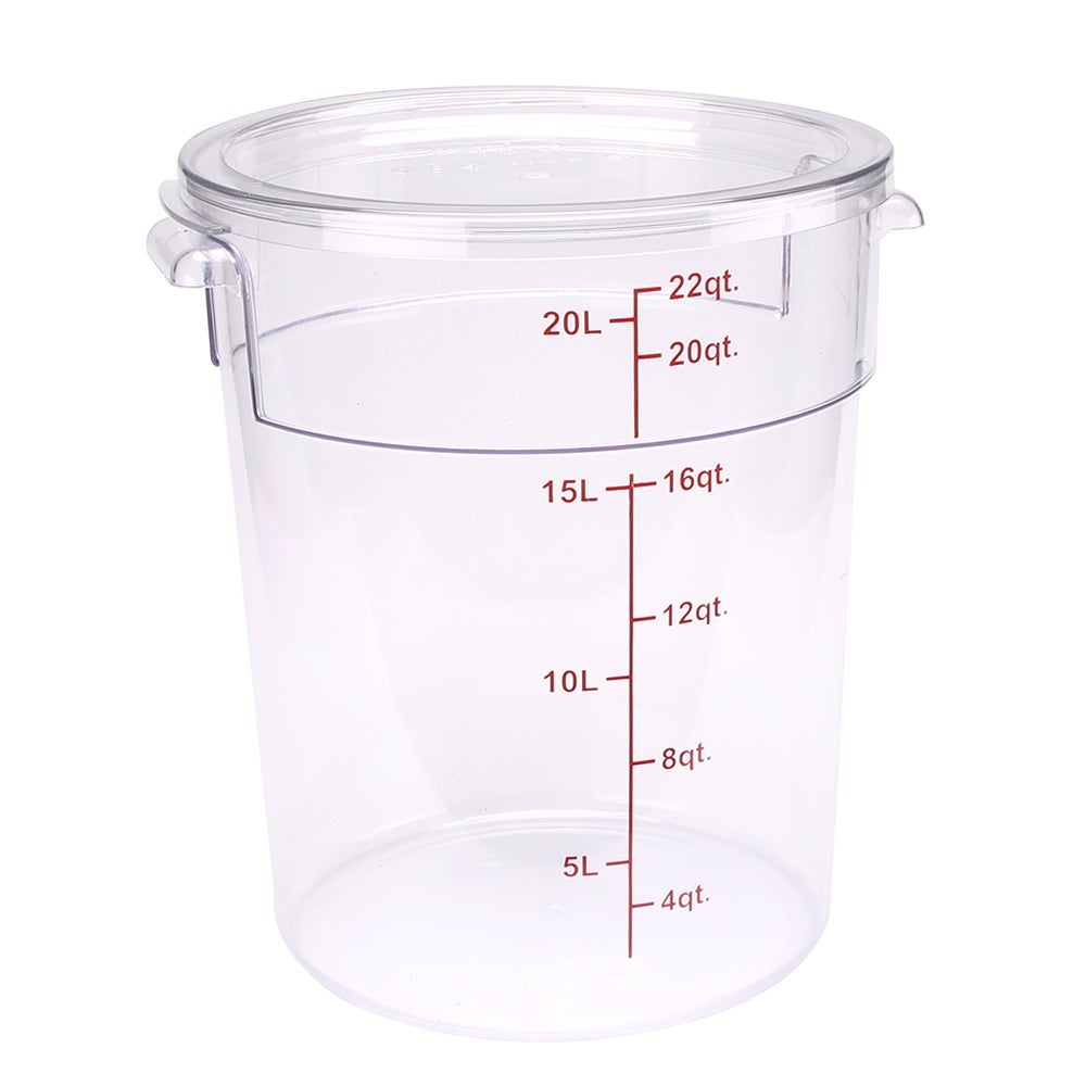 Pans, Food, 22 Quart, Round, 12.25 x 12.25 x 15 Inch Clear, Plastic,10 - 1 EACH