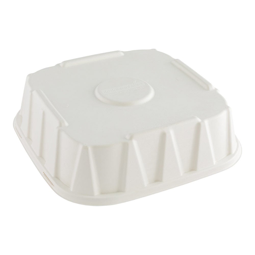 Lids, Pulp Tek, Paper, White, Square, Bagasse, for 12 Inch Trays,1 - 100 COUNT