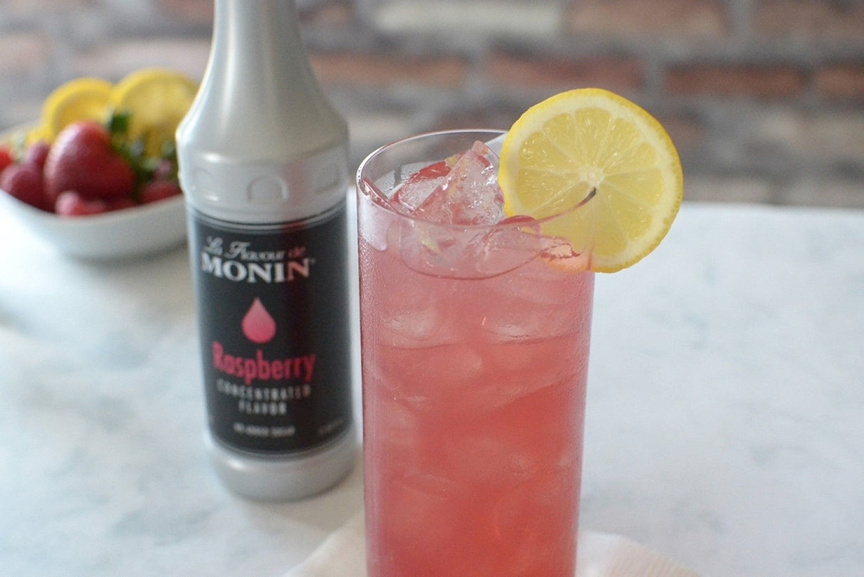 Beverage Syrup, Raspberry Concentrate, Plastic,4 - 375 ML