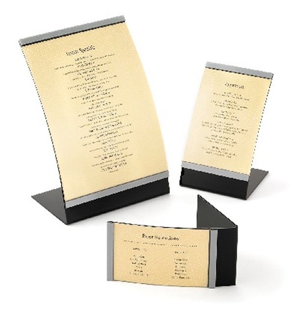 Holders, Easel Menu, 8.5 x 11 Inch, Curved, Acrylic,1 - 1 EACH