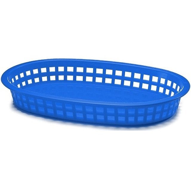 Baskets, Chicago Serving, 10.5 x 7 Inch, Oval, Royal Blue, Polypropylene,36 - 1 EACH