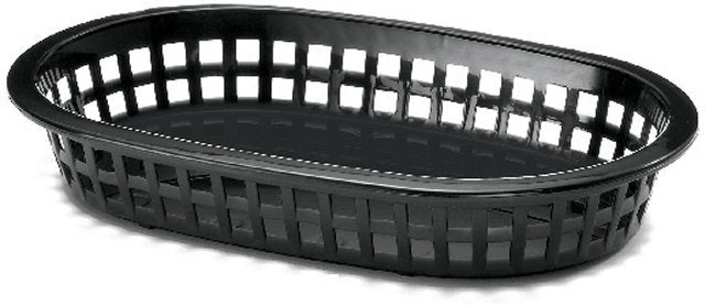 Baskets, Chicago Serving, 10.5 x 7 Inch, Oval, Black, Polypropylene,36 - 1 EACH