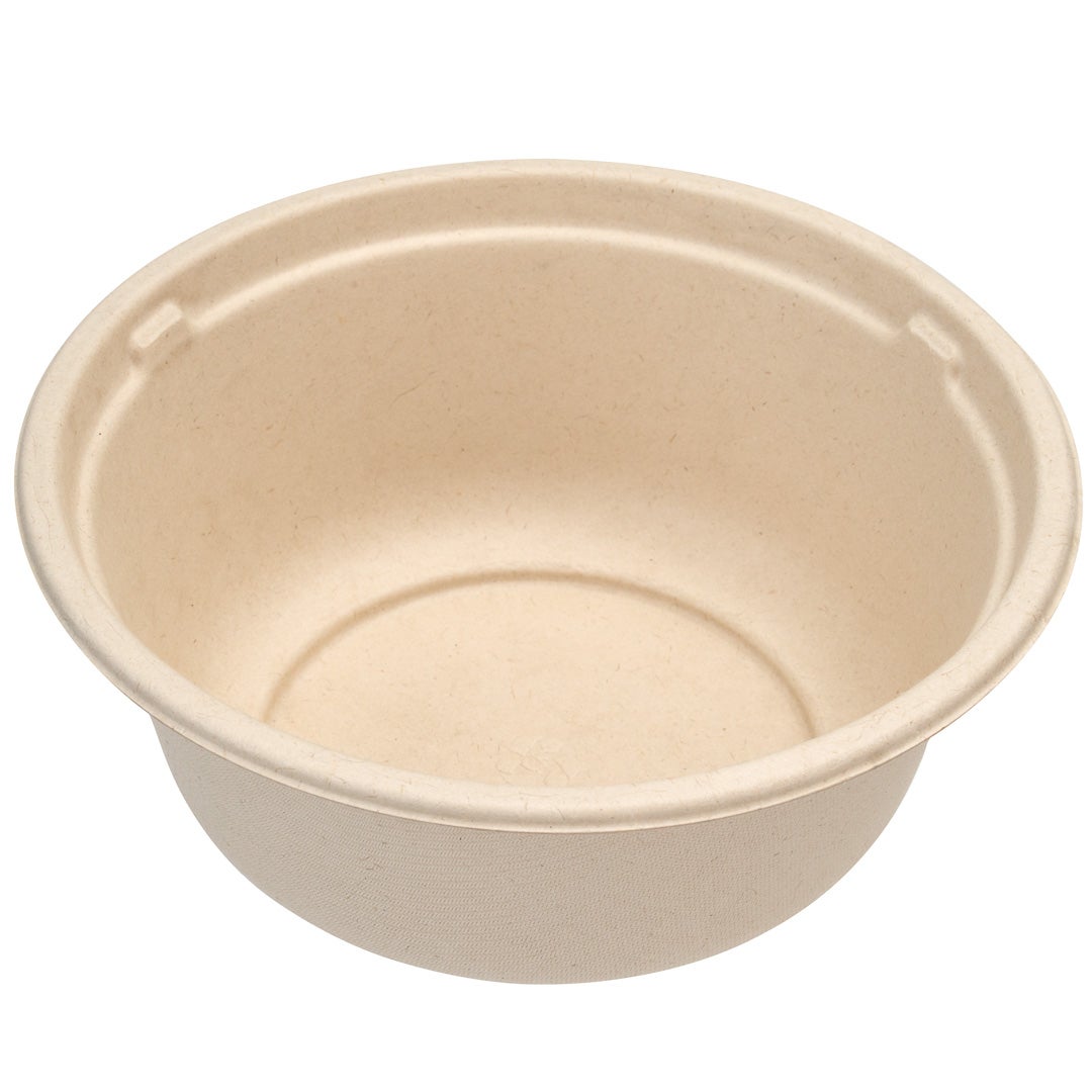 Bowls, Take-Out, 37 Ounce, Sugarcane Bagasse, Natural, Round,1 - 100 COUNT