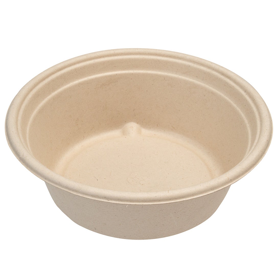 Bowls, Take-Out, 30 Ounce, Sugarcane Bagasse, Natural, Round,1 - 100 COUNT