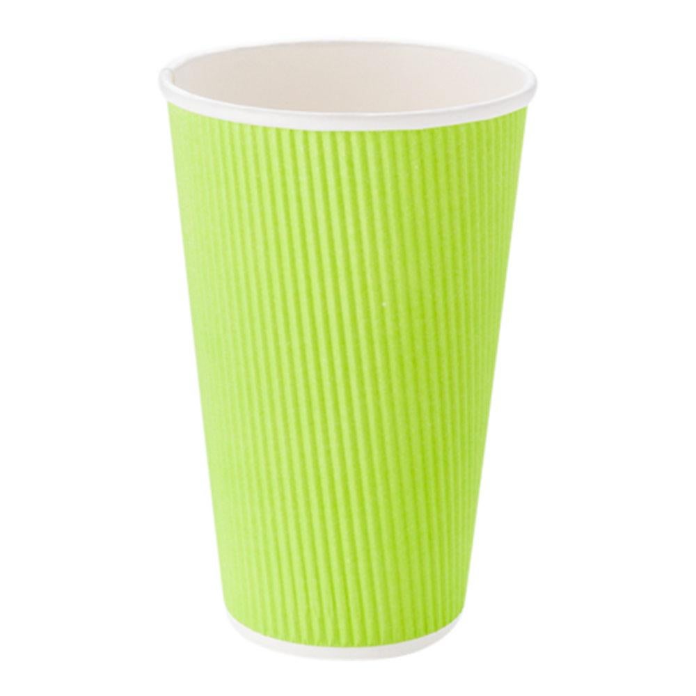 Cups, Hot, 20 Ounce, Paper, Hot Lime Green, Ripple Wall,1 - 10 COUNT