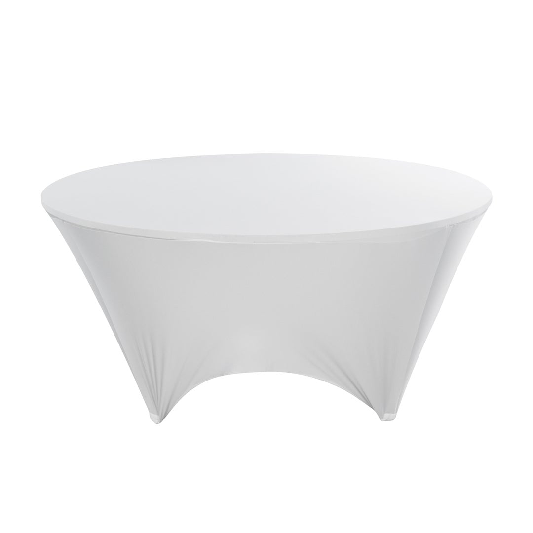 Table Cover, 72 Inch, Spandex, White, Round,1 - 1 EACH