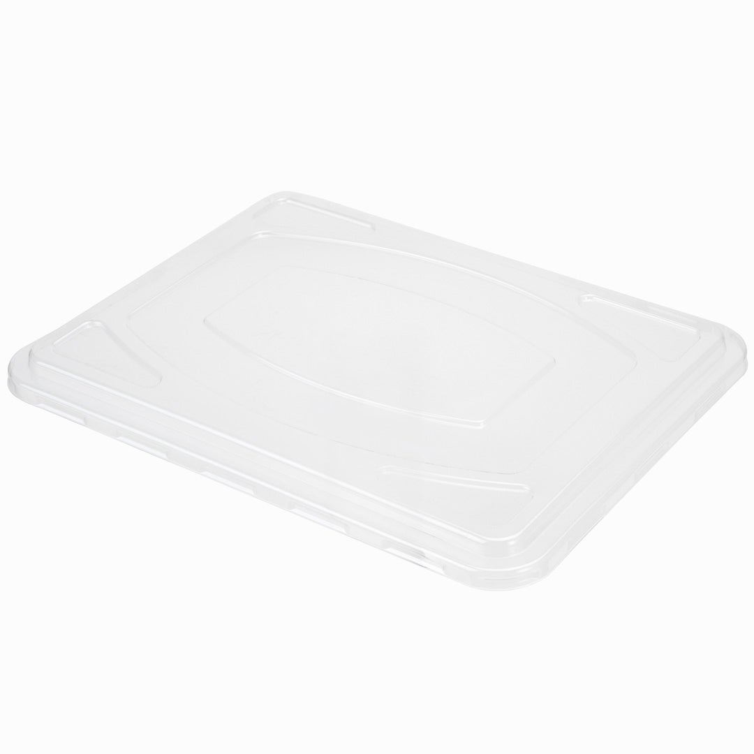 Lids, Flat, Plastic, Clear, Rectangular, for Restaurantware Bagasse To-Go Trays,1 - 100 COUNT