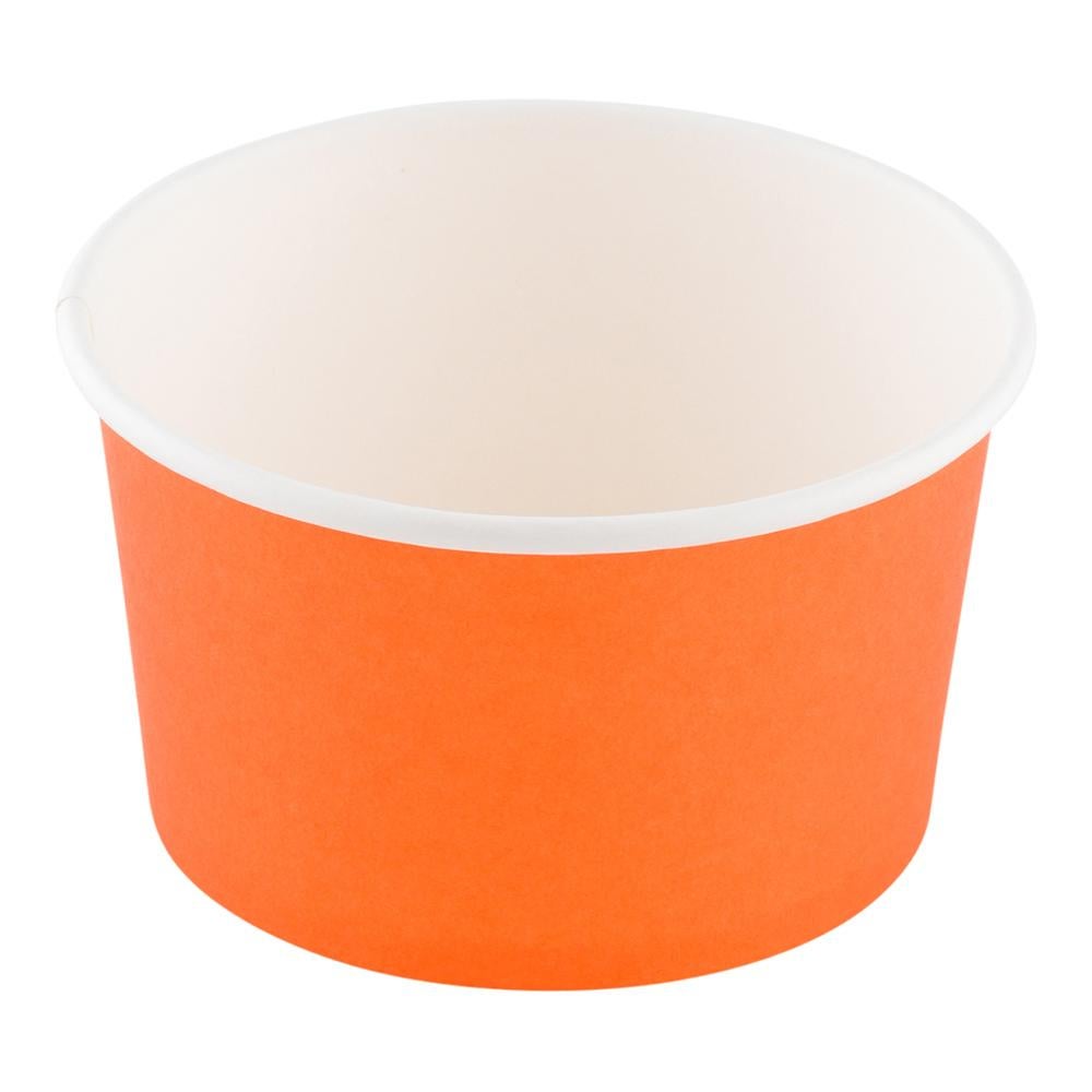 Containers, Hot & Cold, 8 Ounce, Round, Paper, Tangerine Orange,1 - 50 COUNT