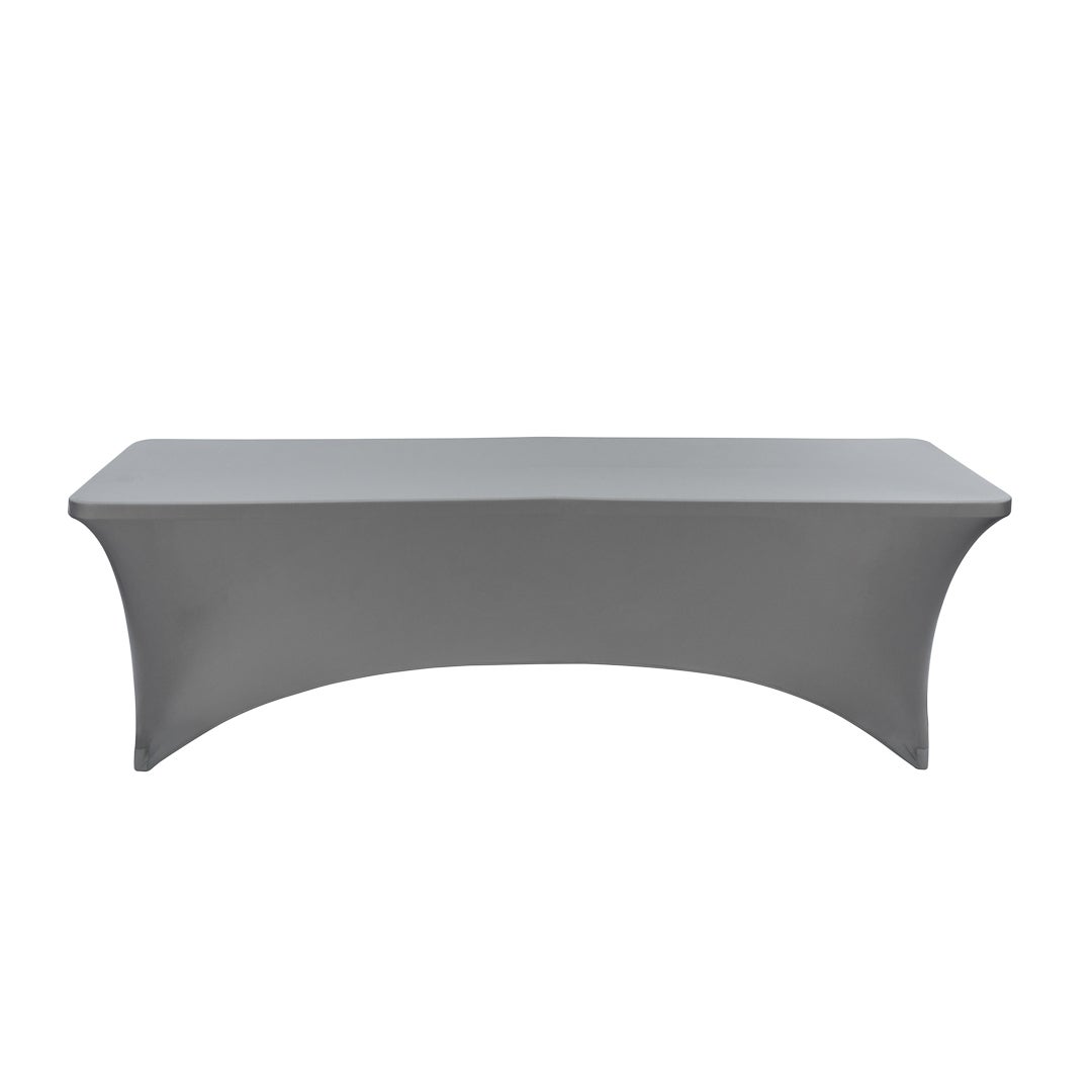 Table Cover, 96 x 30 Inch, Spandex, Charcoal Gray, Rectangular,1 - 1 EACH