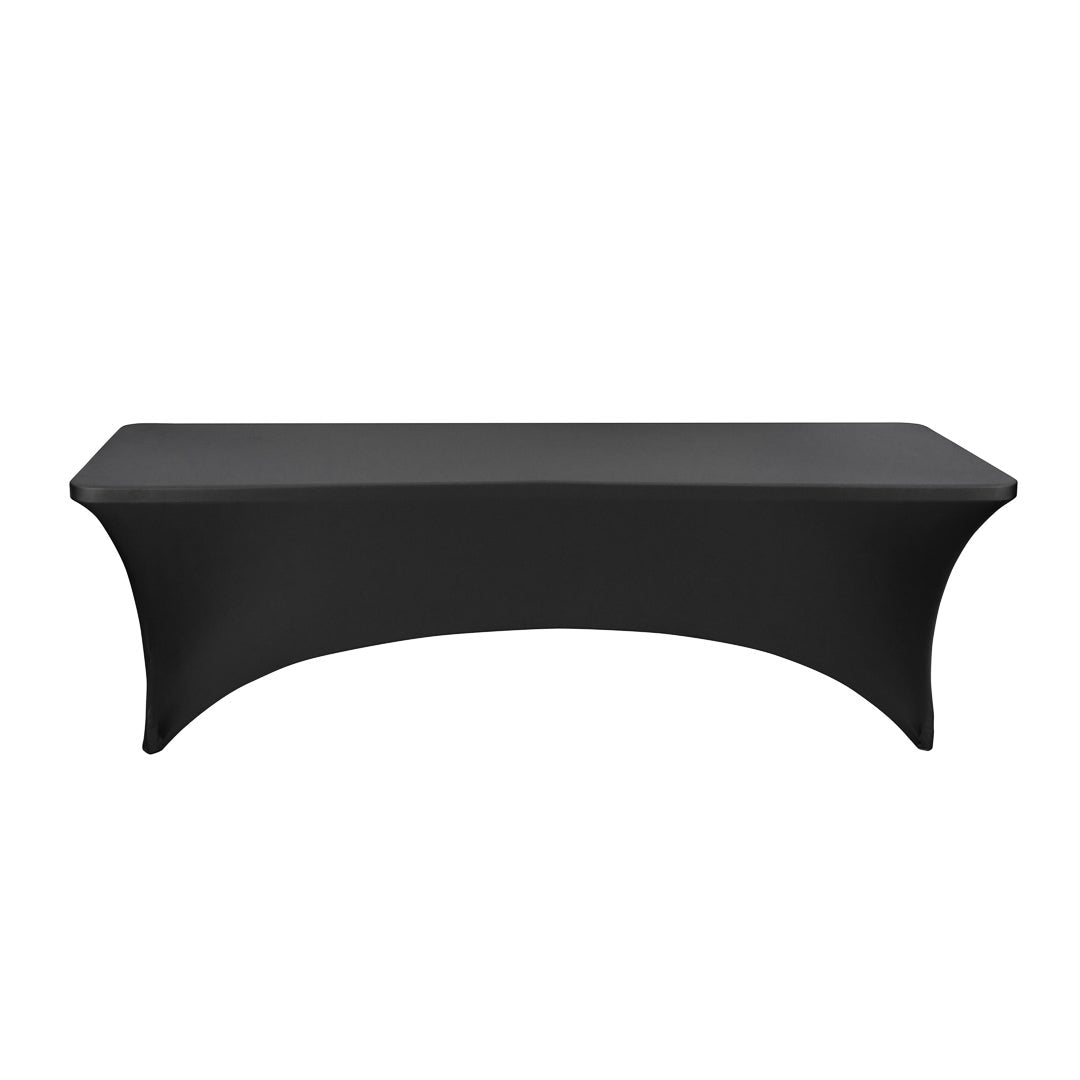 Table Cover, 96 x 30 Inch, Spandex, Black, Rectangular,1 - 1 EACH