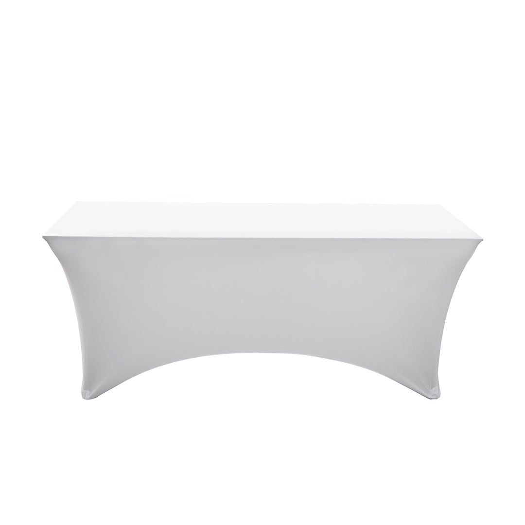 Table Cover, 72 x 30 Inch, Spandex, White, Rectangular,1 - 1 EACH