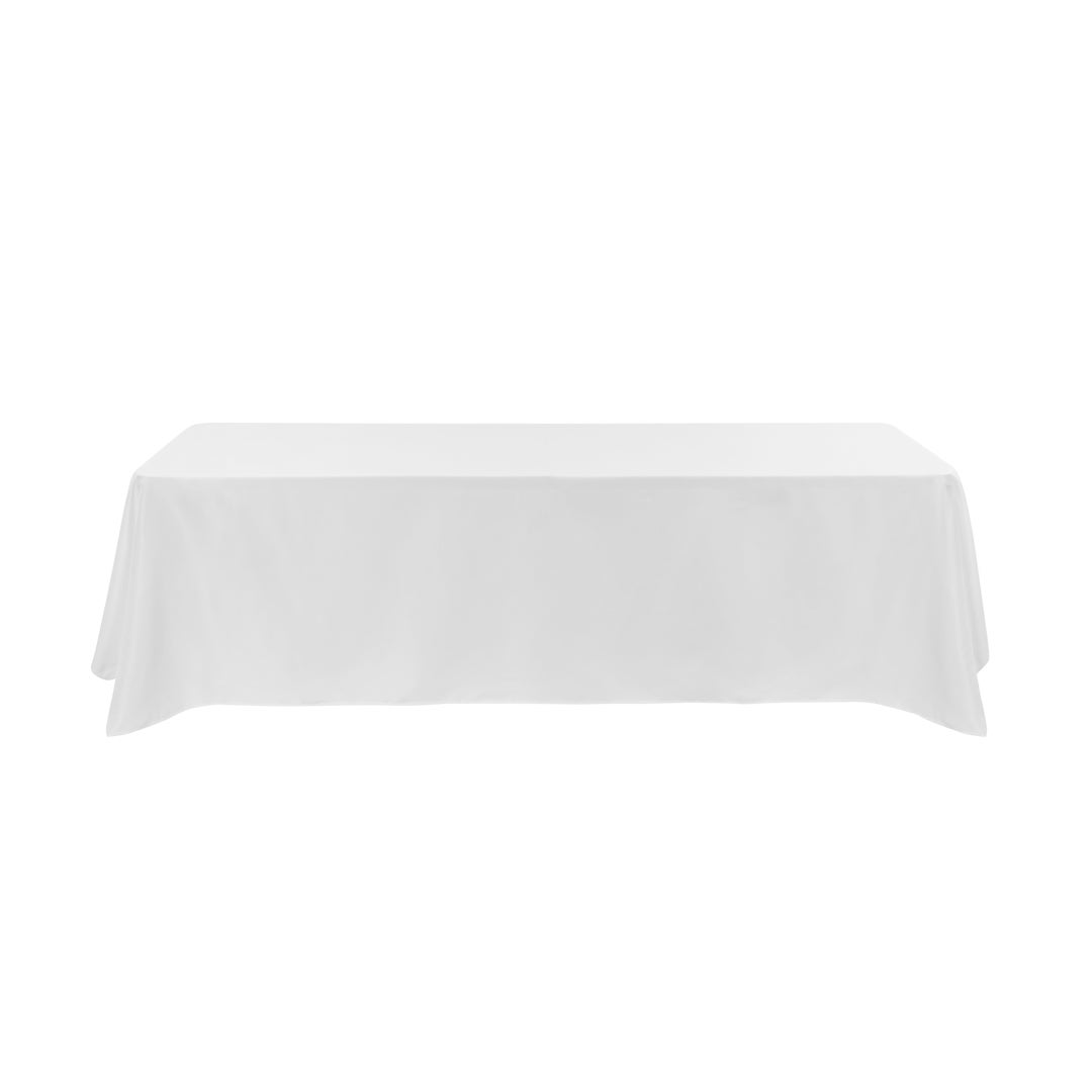 Table Cover, 96 x 132 Inch, Polyester, White, Rectangular,1 - 1 EACH