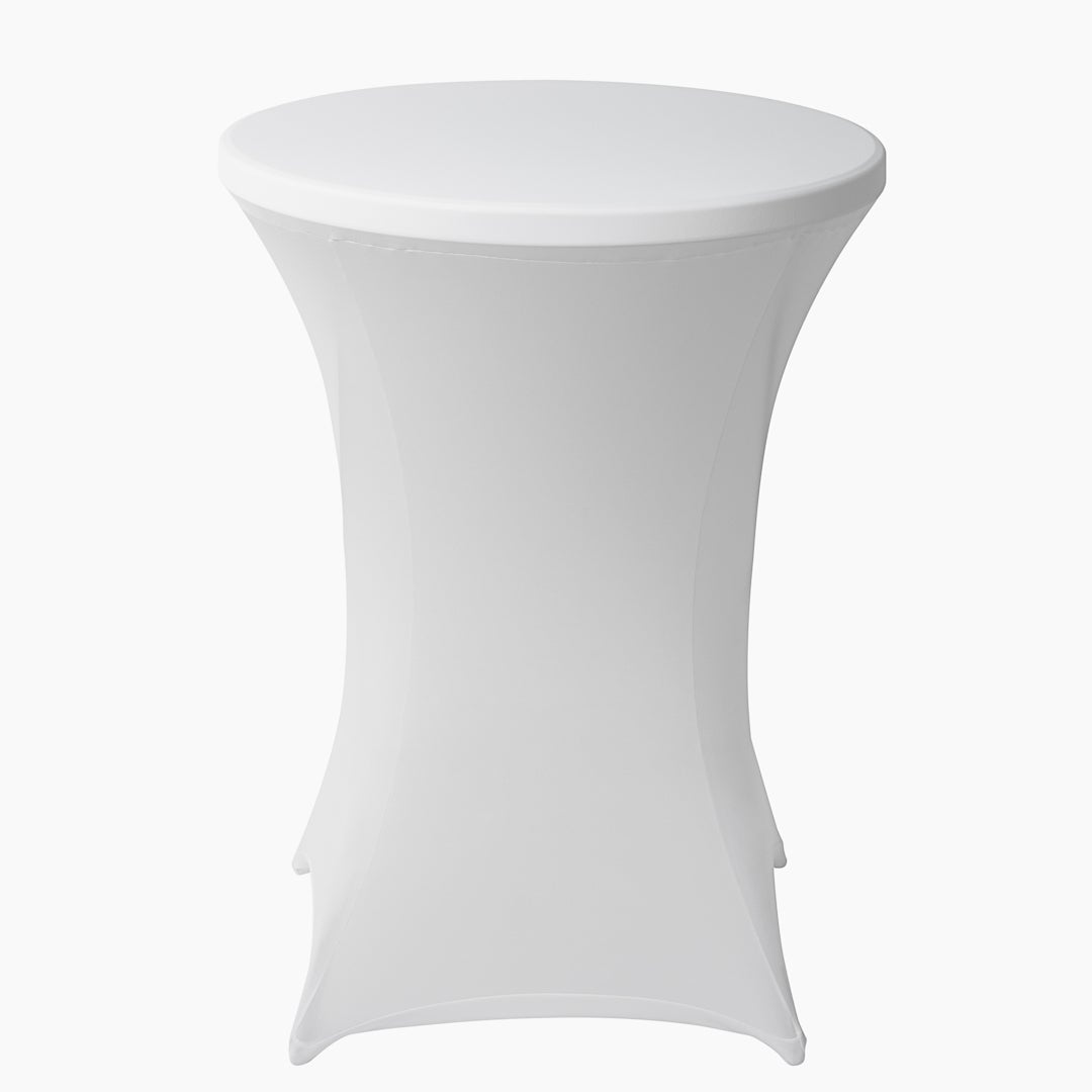 Table Cover, Bar Height, 32 Inch, Spandex, White, Round,1 - 1 EACH