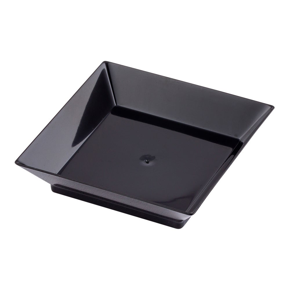 Plates, 2.5 Inch, Plastic, Black Mini Modern, Square,1 - 25 COUNT