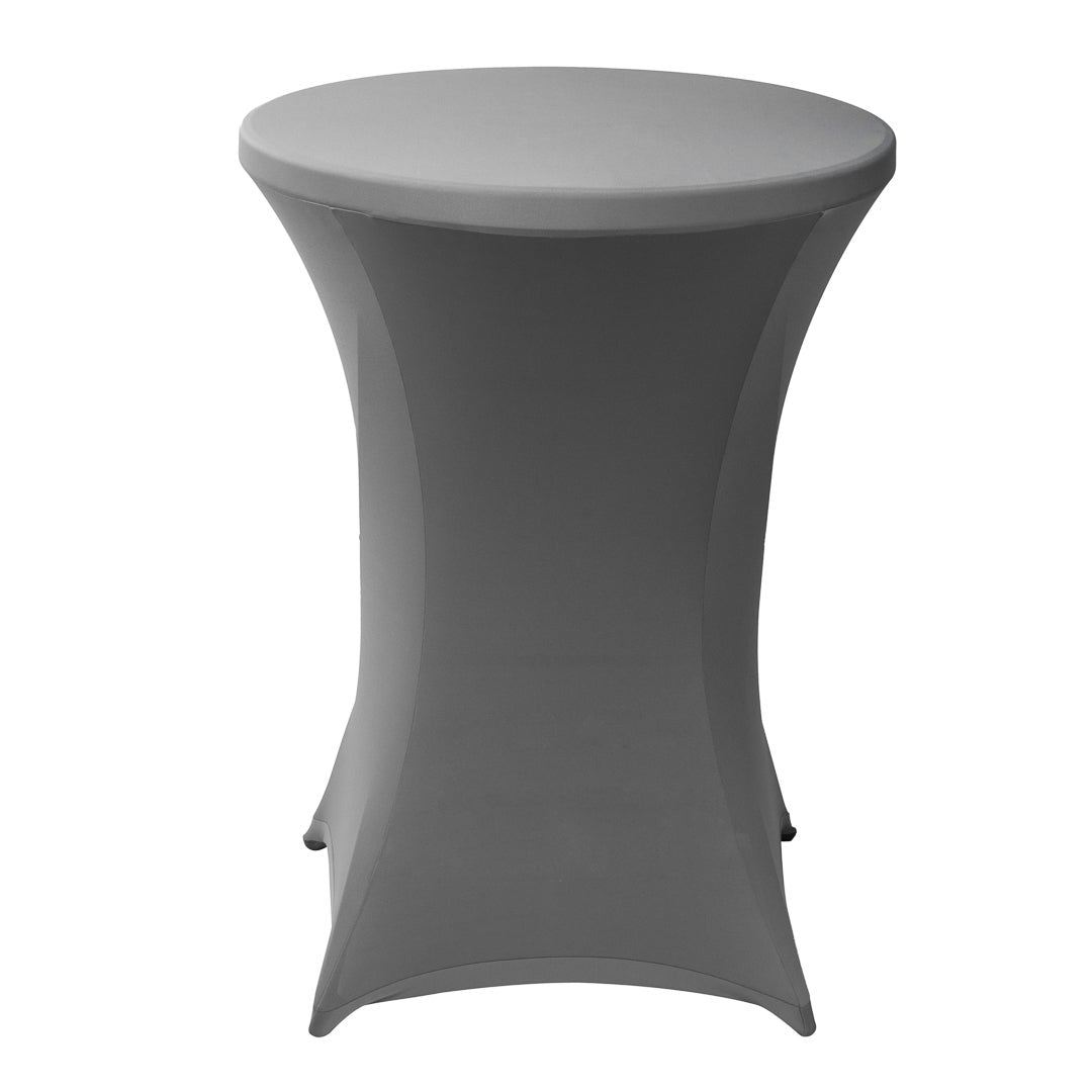 Table Cover, Bar Height, 32 Inch, Spandex, Gray, Round,1 - 1 EACH
