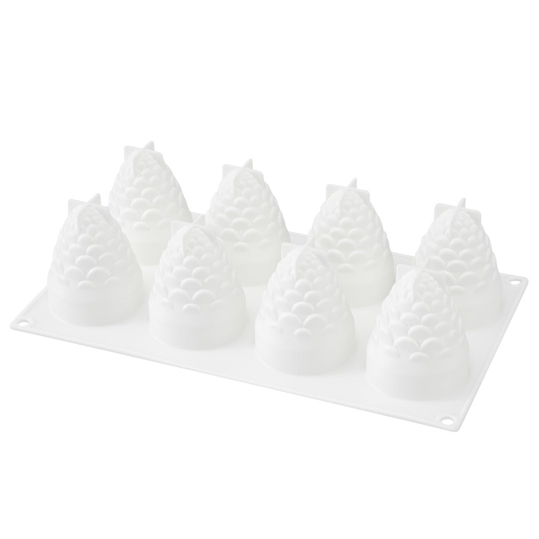 Molds, Baking, 8-Compartment, Pineapple, White, Silicone,1 - 10 COUNT