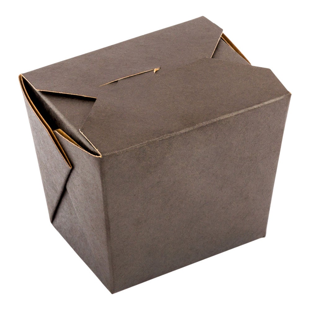Containers, Noodle Take-Out, 8 Ounce, Paper, Black, Square,1 - 25 COUNT