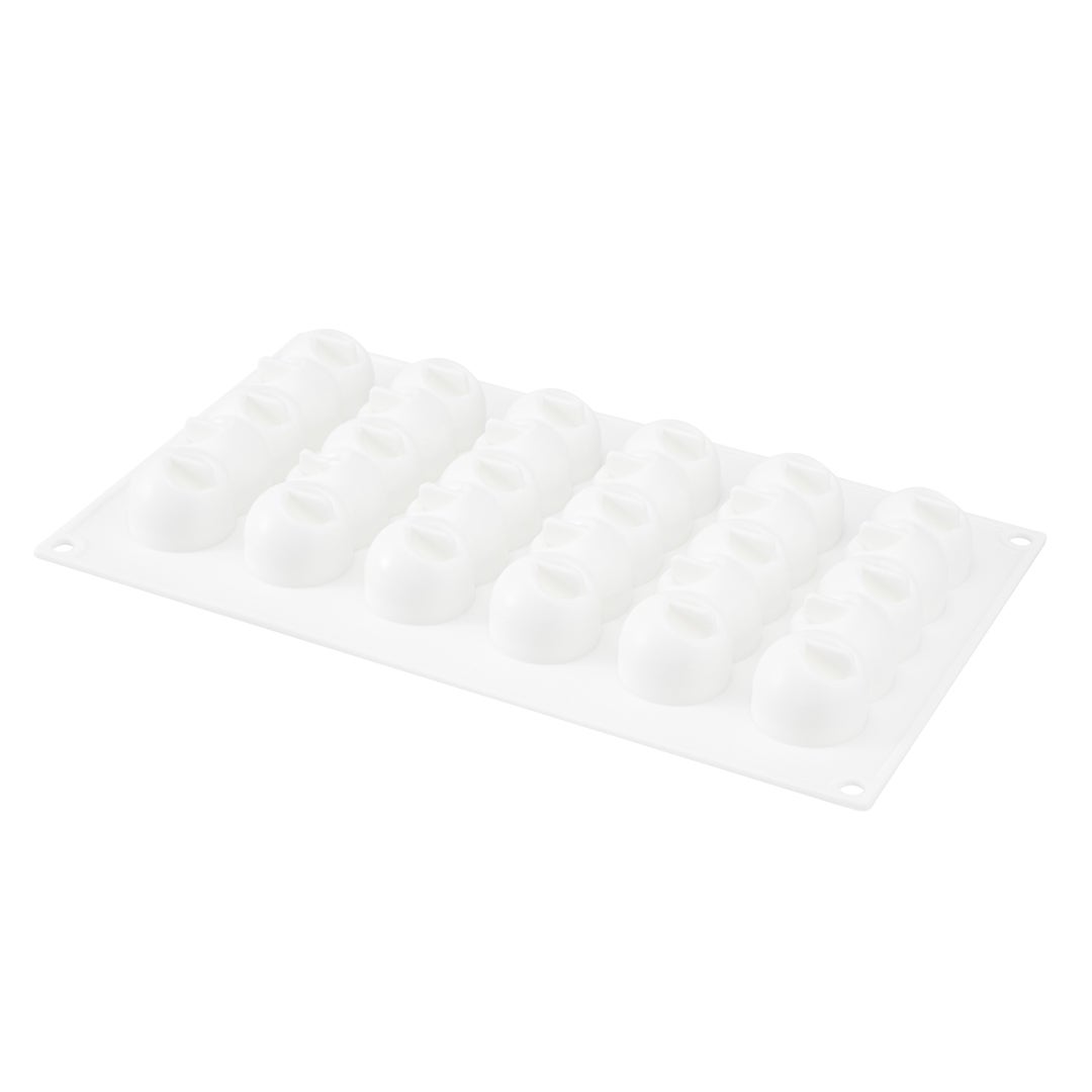 Molds, Baking, 6-Compartment, Flower Strip, White, Silicone,1 - 10 COUNT