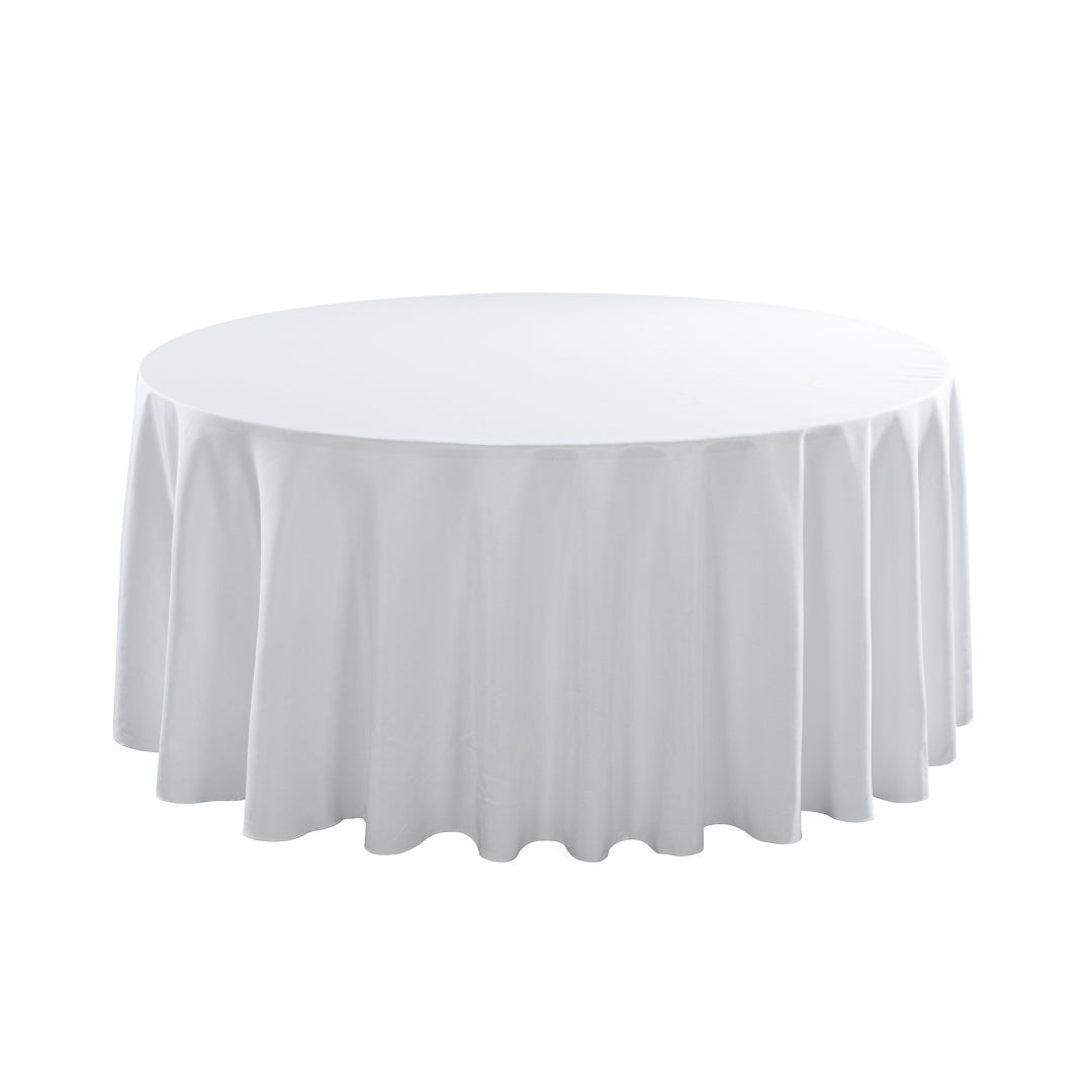 Table Cover, 120 Inch, Spandex, White, Round,1 - 1 EACH