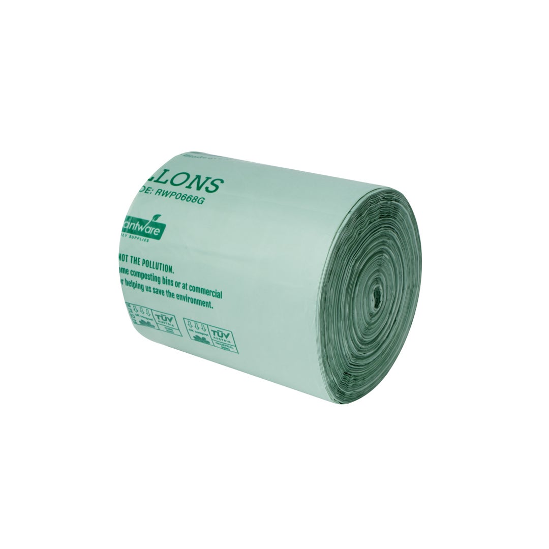 Can Liners, 3 Gallon, Green, 17 x 17 Inch, Compostable,1 - 100 COUNT