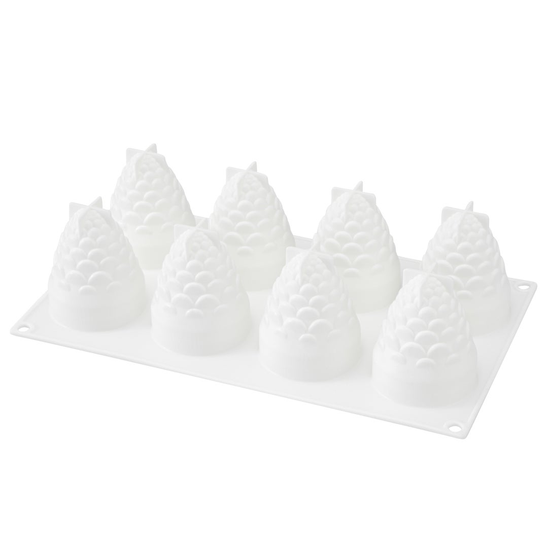 Mold, Baking, 8-Compartment, Pineapple, White, Silicone,1 - 1 EACH