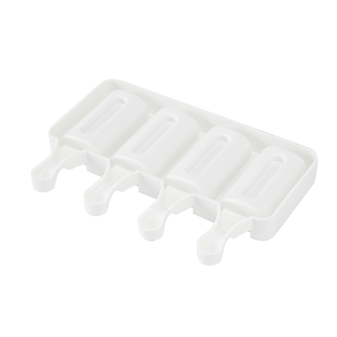 Mold, Popsicle, 4-Compartment, Cylinder, White, Silicone,1 - 1 EACH