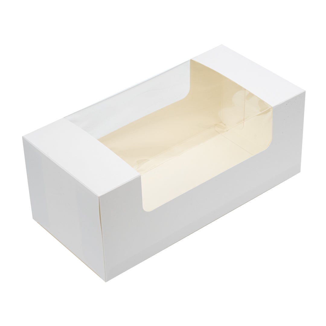 Boxes, Bakery, 9.75 x 4.75 x 4 Inch, Paper, White, with Window,1 - 100 COUNT
