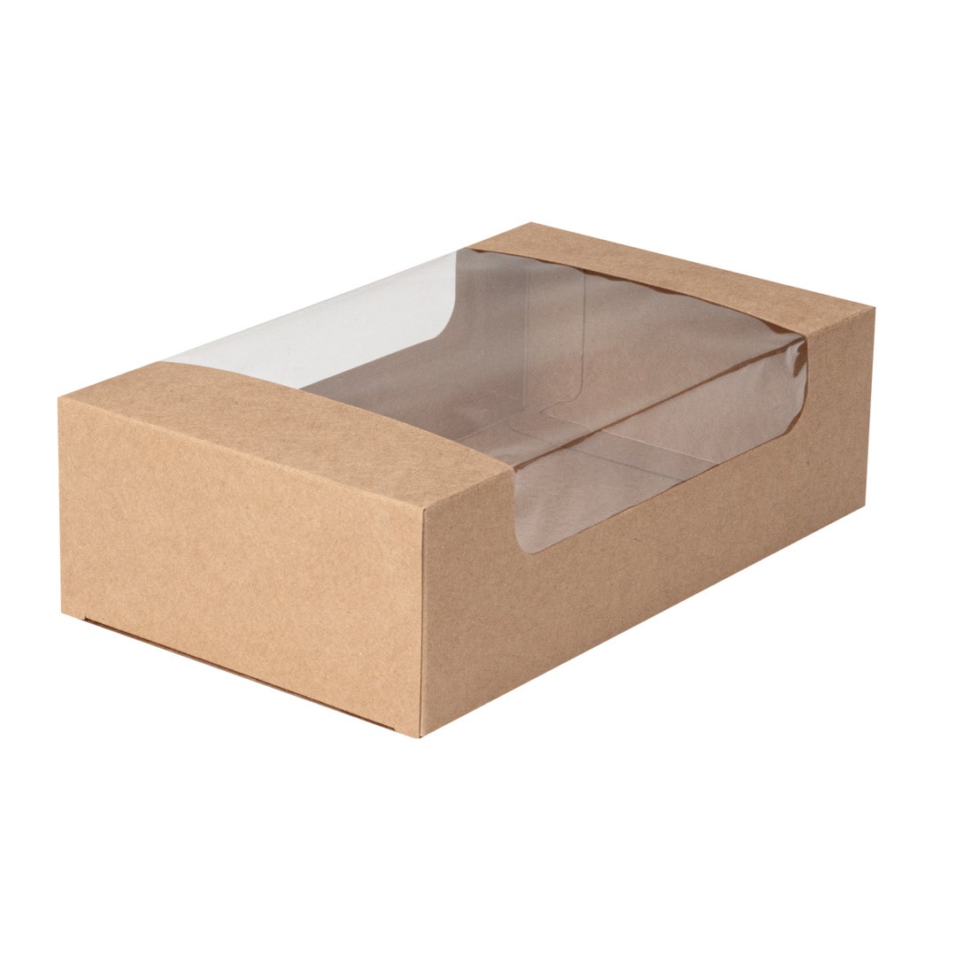 Boxes, Bakery, 7.75 x 4.75 x 2.25 Inch, Paper, Kraft, with Window,1 - 100 COUNT