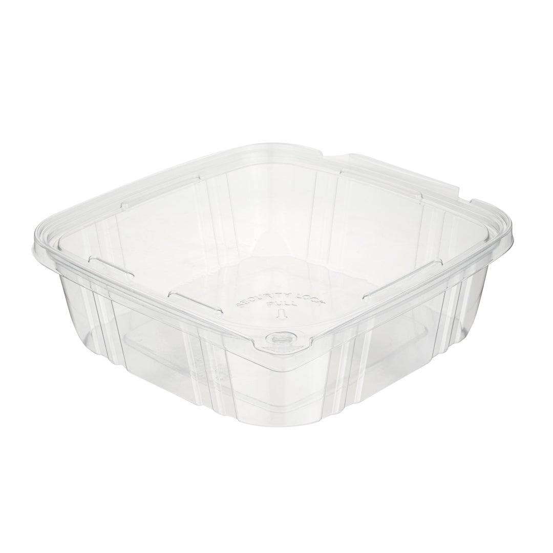 Containers, Food, 48 Ounce 8.25 x 7.5 x 2.75 Inch, Plastic, Clear, Rectangle, with Tamper-Evident Hinged Lid,1 - 100 COUNT