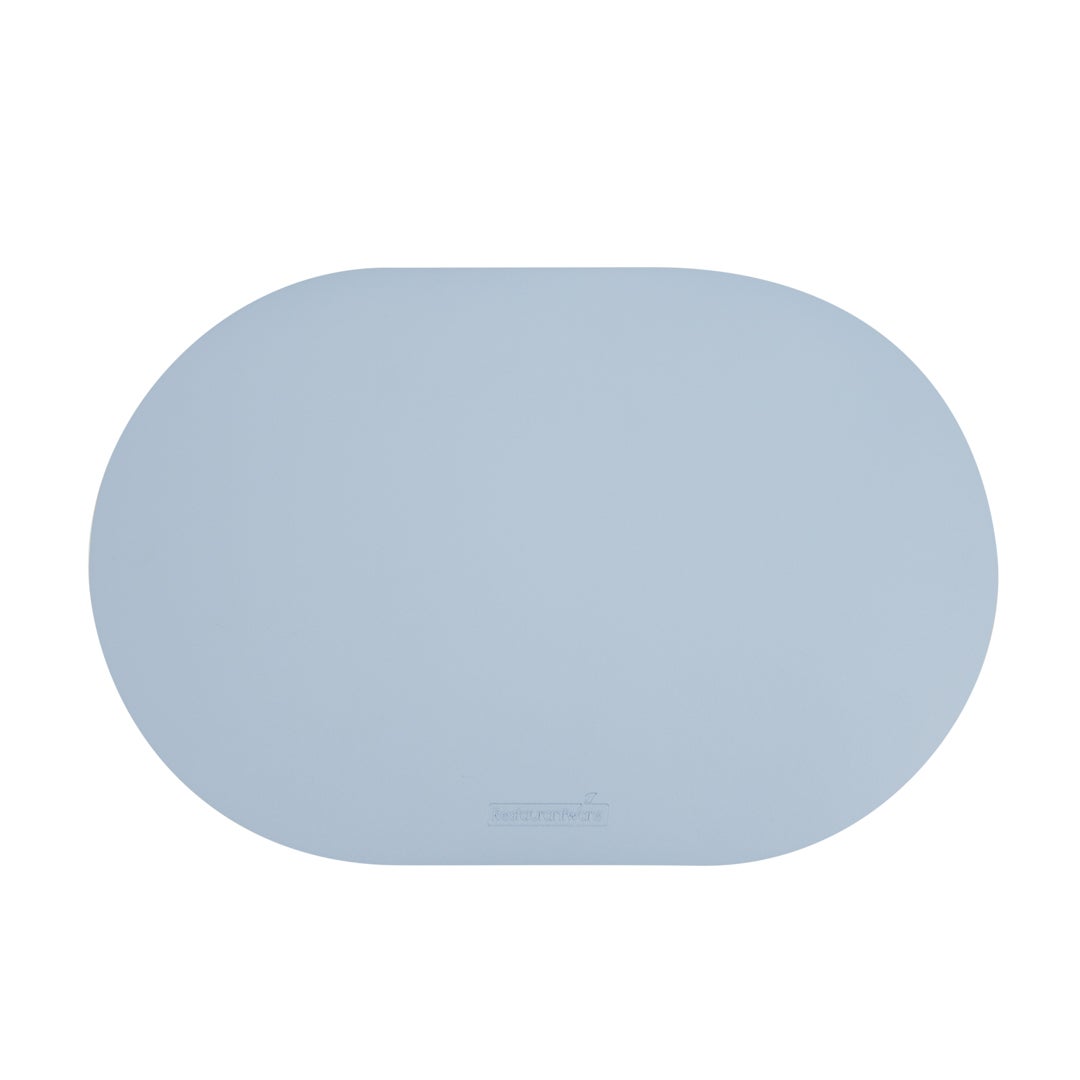 Placemats, 17.75 x 12 Inch, Light Blue, Vinyl, Oval, Embossed,1 - 6 COUNT