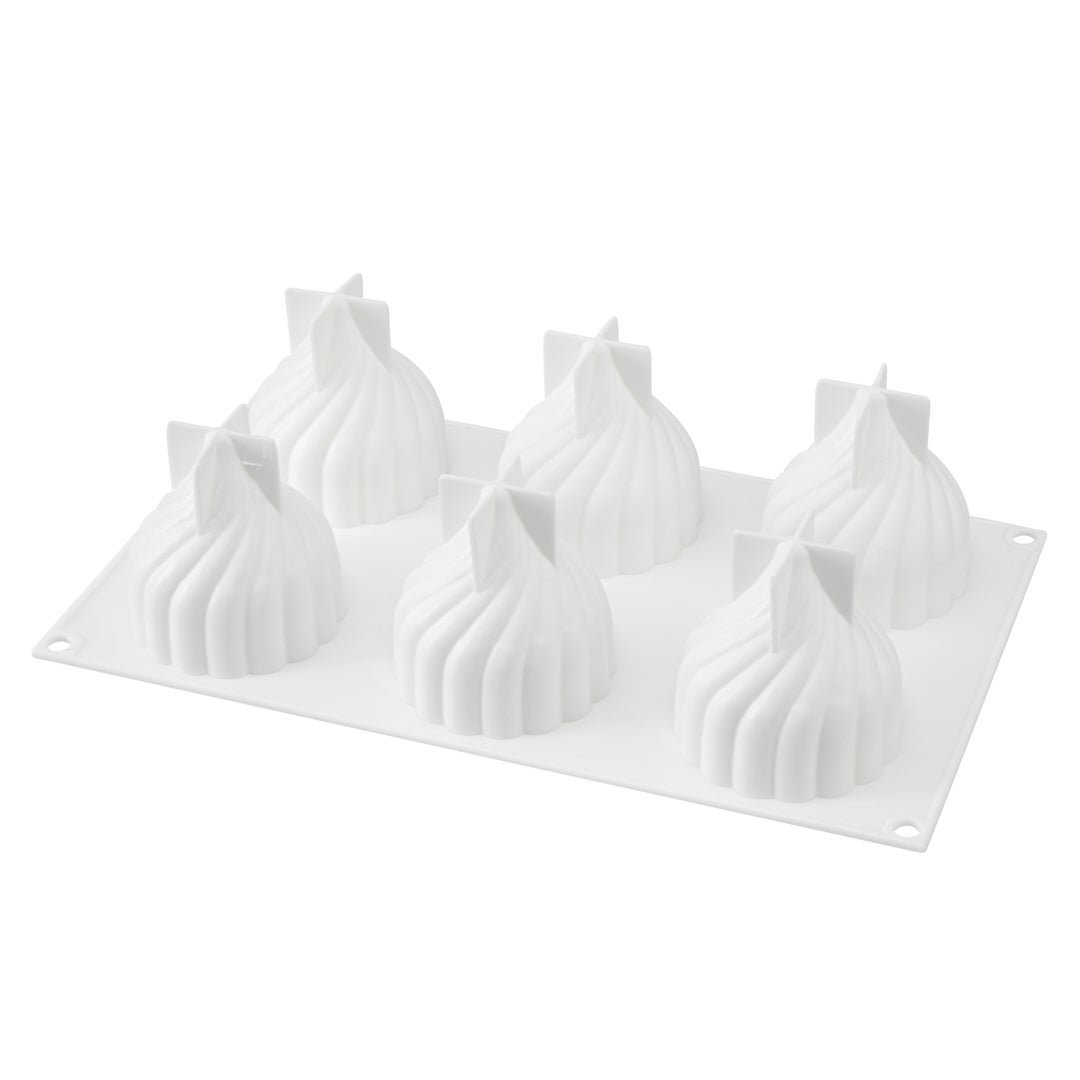 Mold, Baking, 6-Compartment, Spiral, White, Silicone,1 - 1 EACH