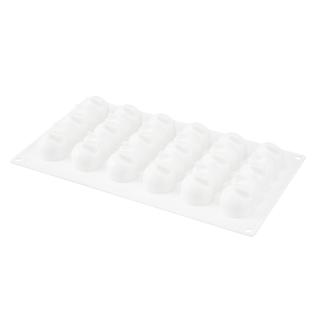 Mold, Baking, 6-Compartment, Flower Strip, White, Silicone,1 - 1 EACH