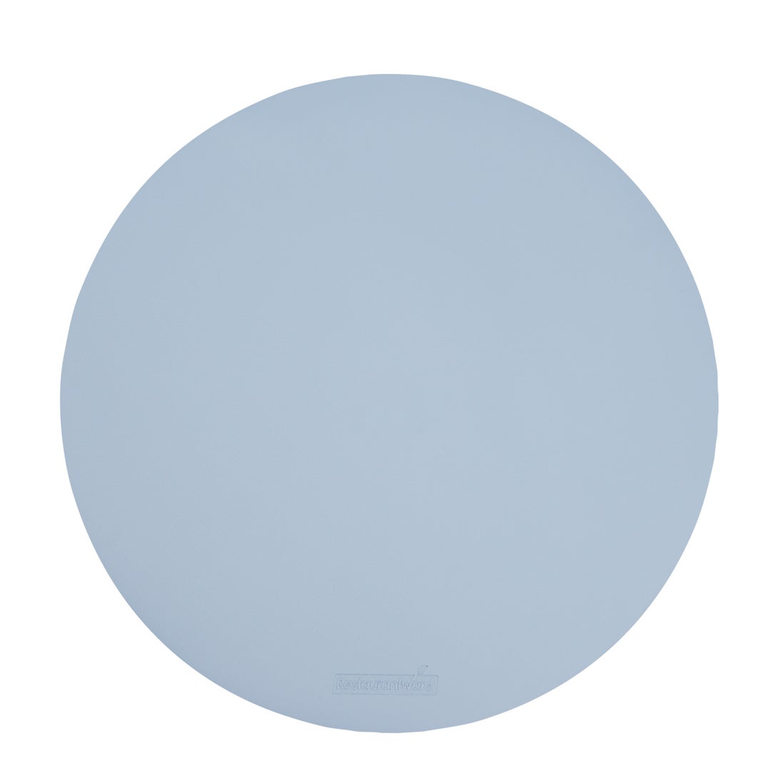 Placemats, 15 Inch, Light Blue, Vinyl, Round, Embossed,1 - 6 COUNT