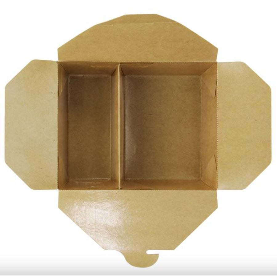 Boxes, 2-Compartment, 35 Ounce, Cardboard, Kraft, Rectangular, 8.43 x 6.1 x 1.85 Inch,1 - 200 COUNT