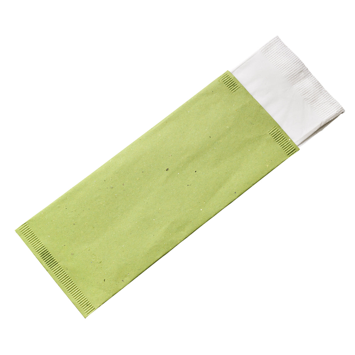 Bags, Cutlery, 4.3 x 10 Inch, Paper, Green, with White Napkin,1 - 500 COUNT
