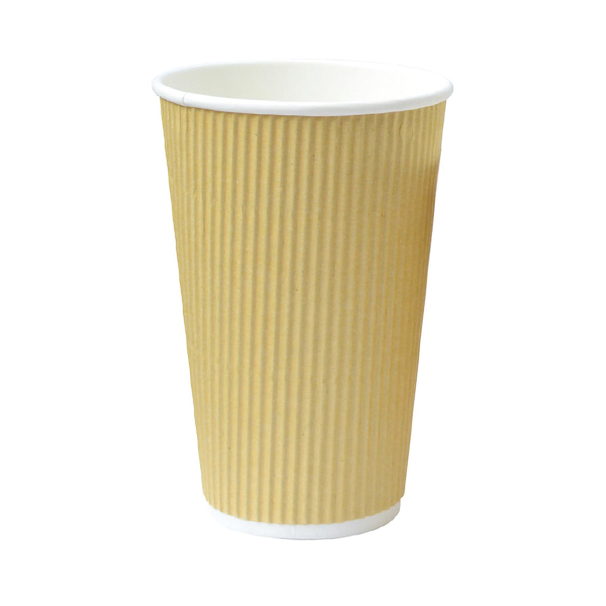Cups, 16 Ounce, Kraft, Ripple Wall, 3.5 x 5.4 Inch, Compostable,20 - 25 COUNT