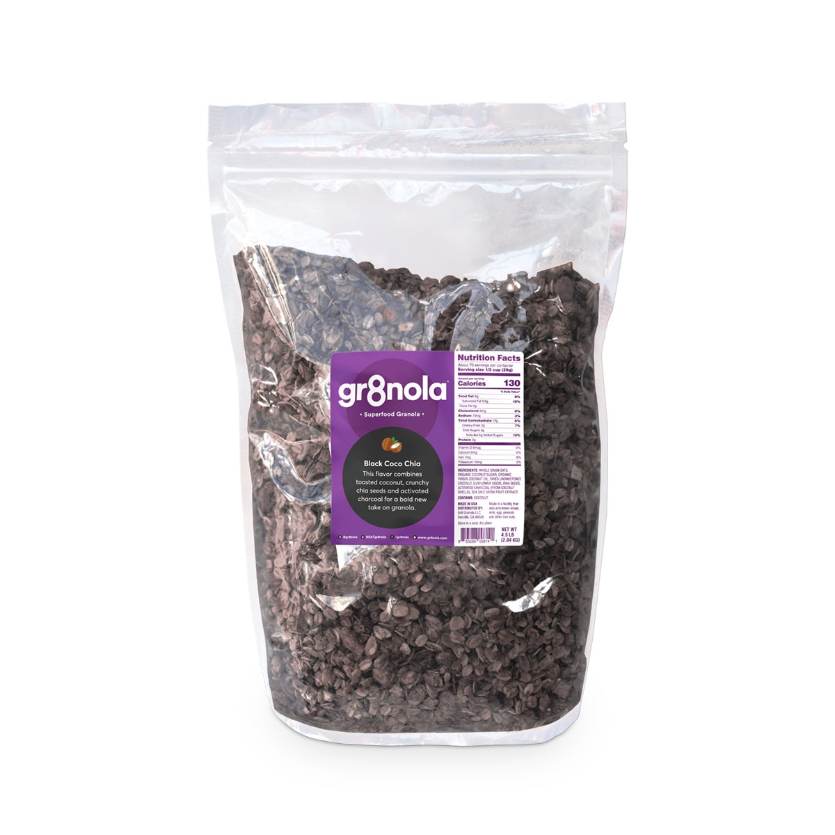 Granola, Black Cocoa Chia, Bulk,2 - 4.5 POUND