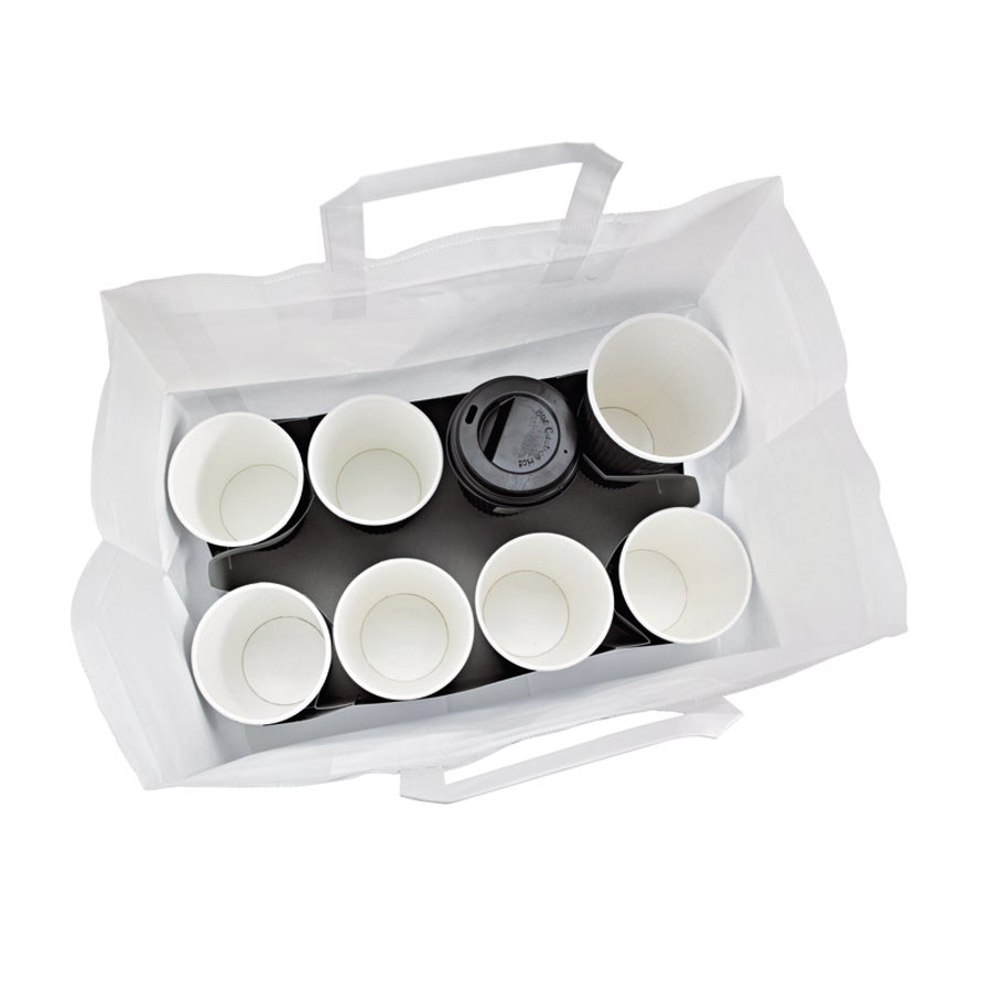 Bags, 9.45 x 8.66 x 12.6 Inch, Paper, White, with Handles,1 - 250 COUNT