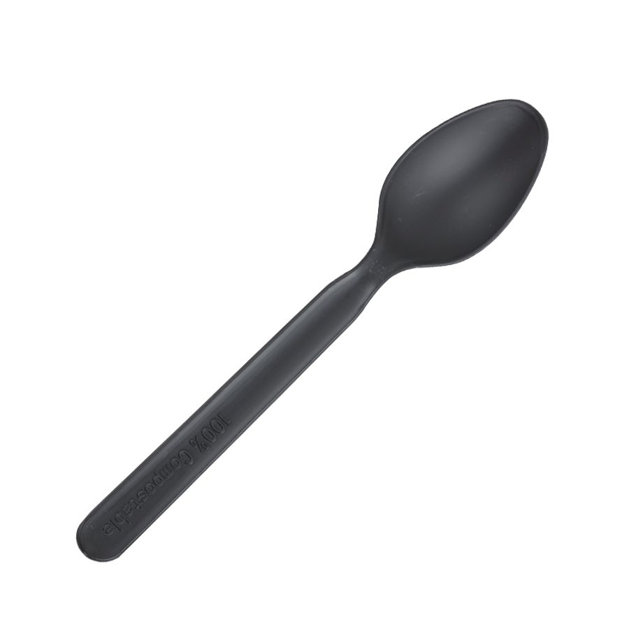 Spoons, 5 Inch, Plastic, Black, CPLA,20 - 100 COUNT