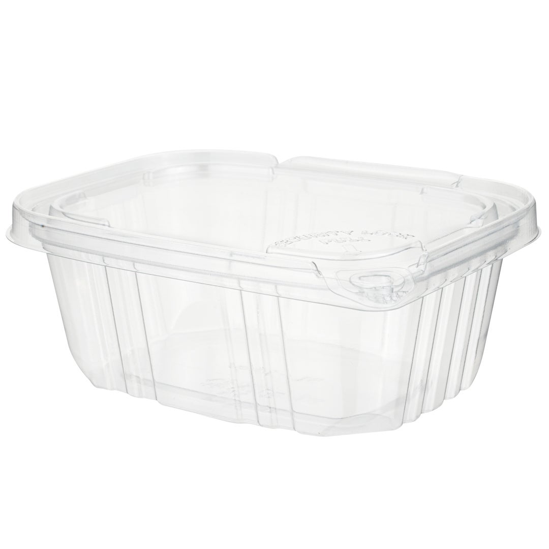 Boxes, 16 Ounce, Plastic, Clear, 4.75 x 6 x 2 Inch, Rectangular, Hinged, Tamper-Evident,1 - 100 COUNT
