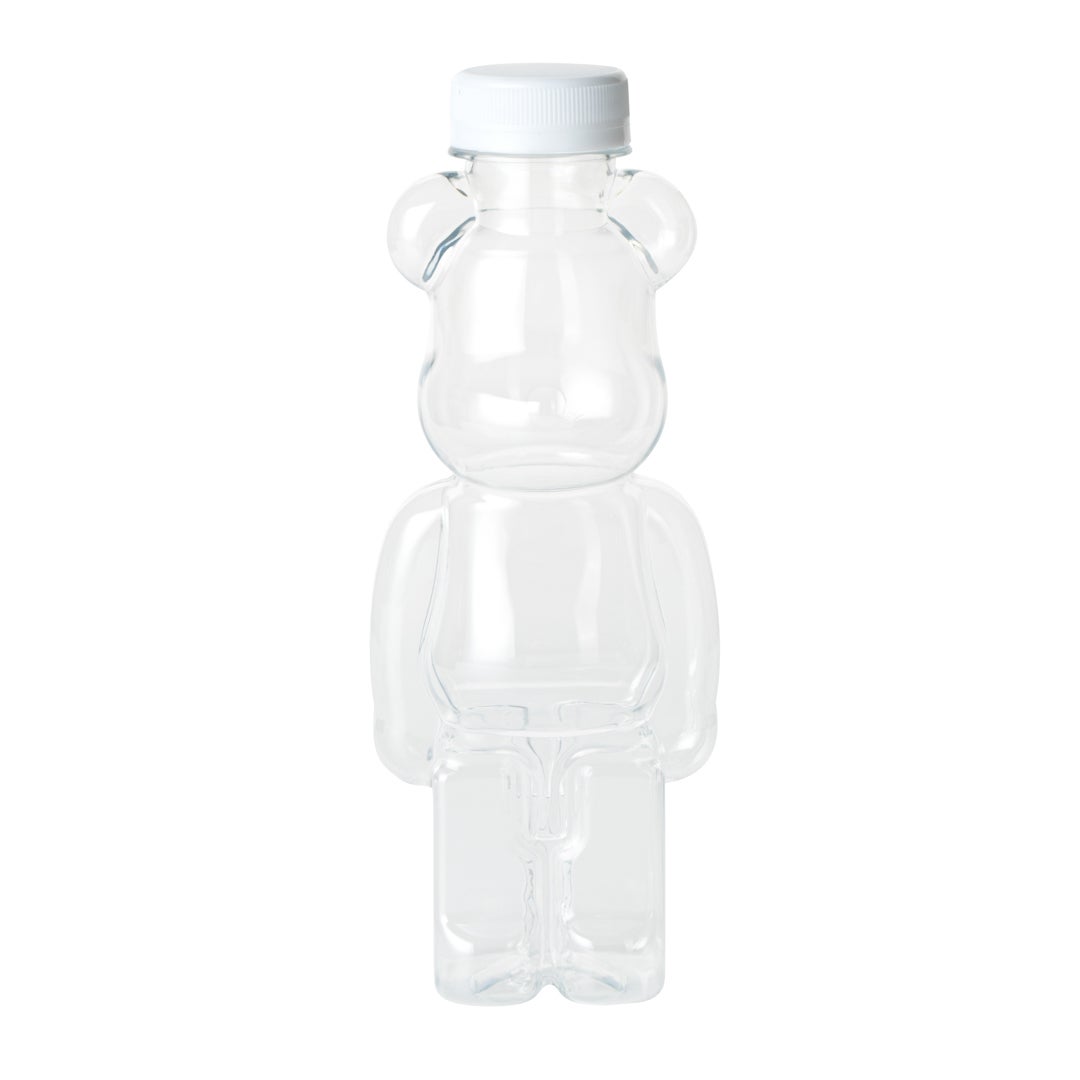 Bottles, Bear-Shaped, 12 Ounce, Plastic, Clear, with Safety Cap,1 - 100 COUNT