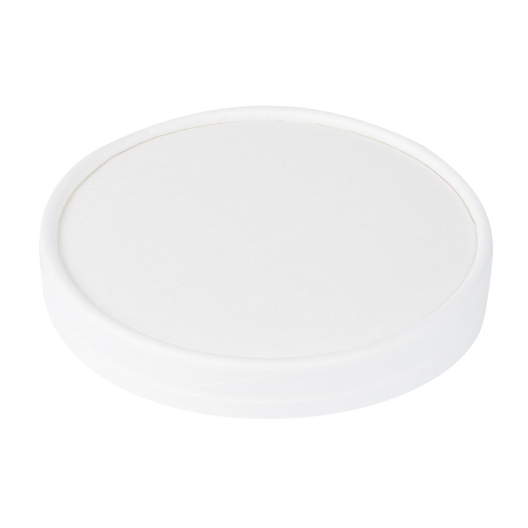 Lids, Flat, Paper, White, for 12 Ounce Cups,1 - 50 COUNT