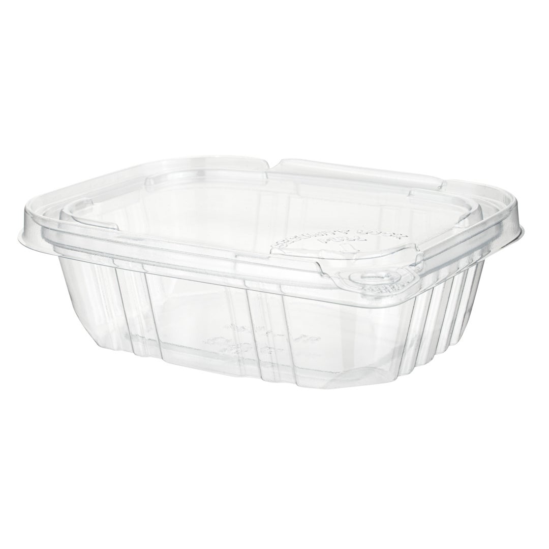 Boxes, 12 Ounce, Plastic, Clear, 4.75 x 6 x 1.50 Inch, Rectangular, Hinged, Tamper-Evident,1 - 100 COUNT