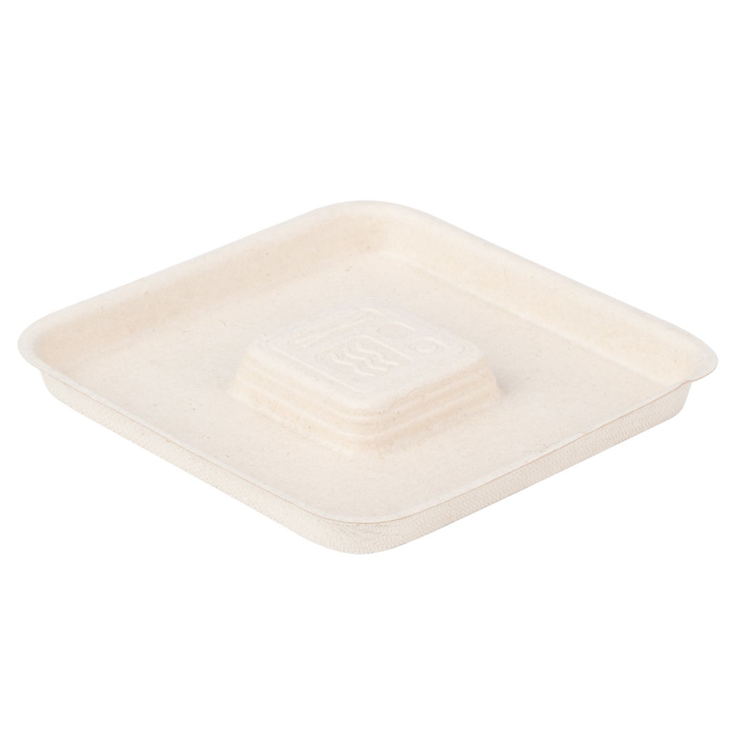 Lids, Paper, Natural, Square, Sugarcane Bagasse, for 9 Ounce Bowls,1 - 100 COUNT