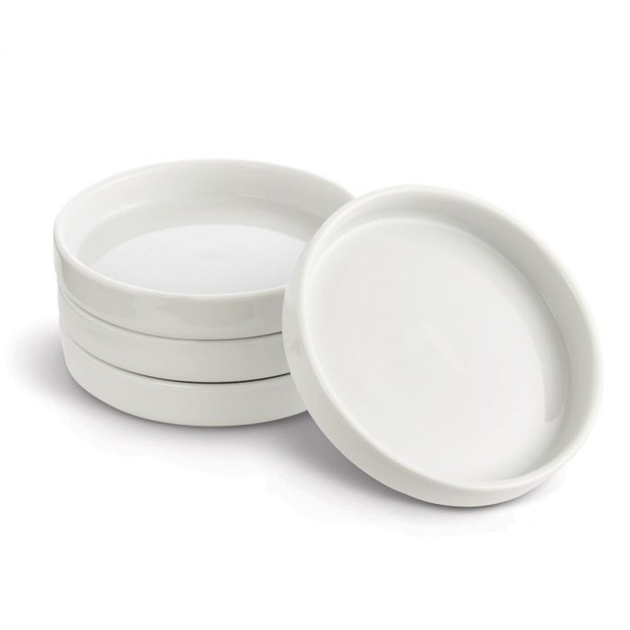 Saucers, Porcelain, White, Round,6 - 1 EACH