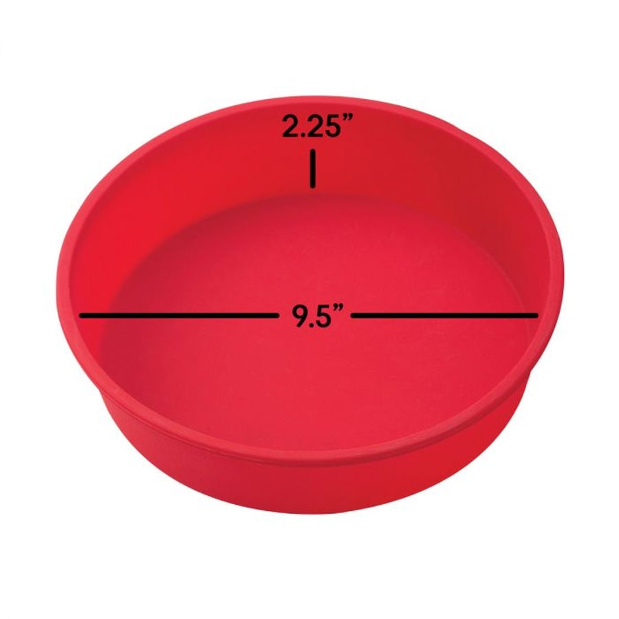 Pans, Cake, 9.5 x 2.25 Inch, Silicone, Red,6 - 1 EACH