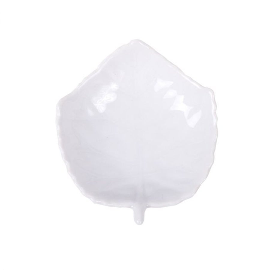 Dishes, Tea Bag, 3.75 Inch, White, Porcelain, Leaf-Shaped, 3.75 Linear Inch,6 - 1 EACH
