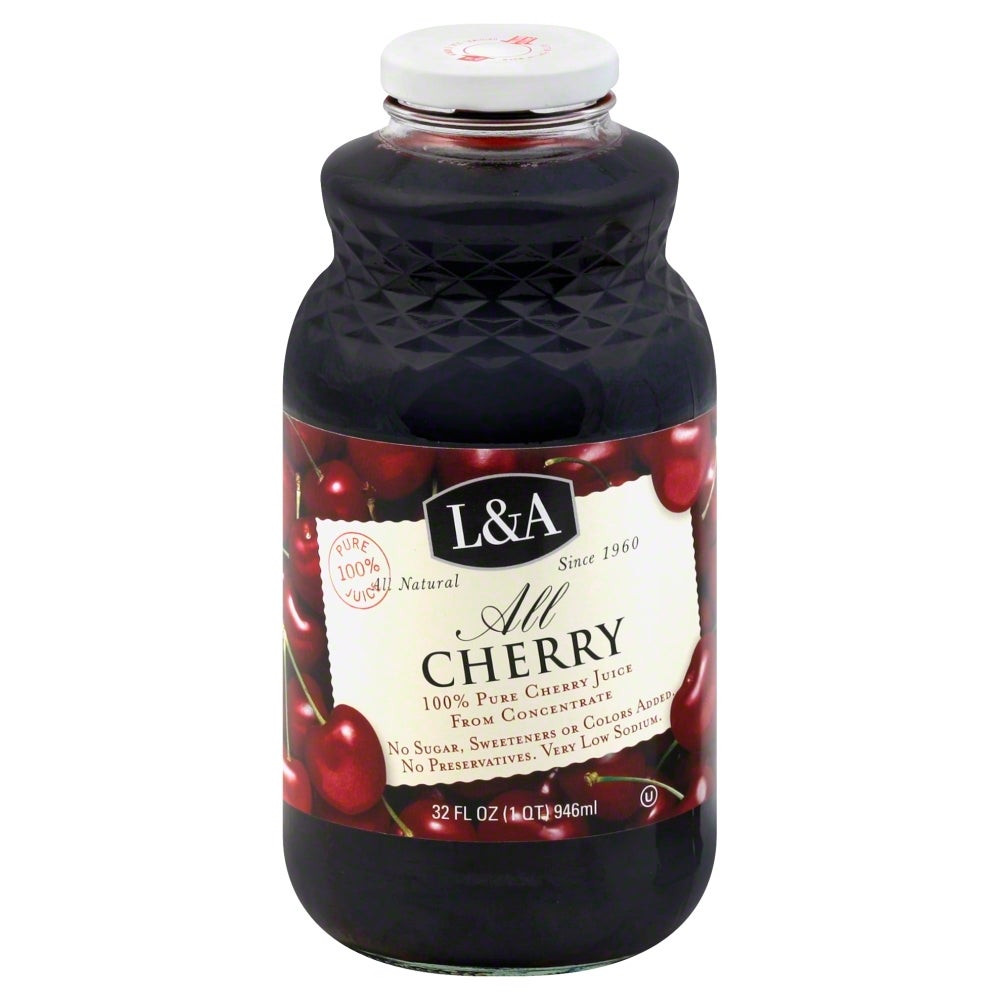 Juice, Cherry, 100%, No Sugar Added, Shelf-Stable, Glass,6 - 32 FLUID