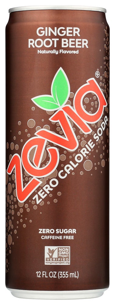 Soft Drink, Ginger Root Beer, Zero Calorie, Single-Serve, Can,12 - 12 FLUID